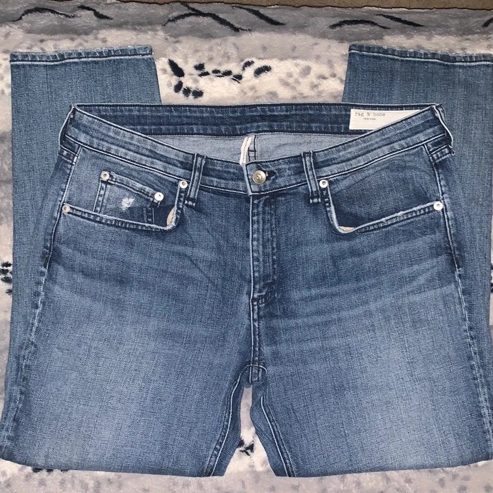 rag & bone DRE Low-Rise Slim Distressed Boyfriend Jeans — 31 - Picture 2 of 14